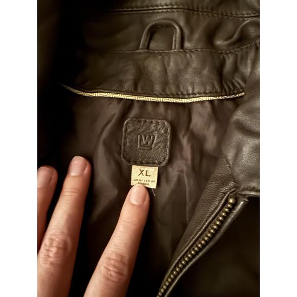 Wilson 's Leather Jacket Dark Brown Zip Front Pockets Soft Collar XL - Picture 2 of 4